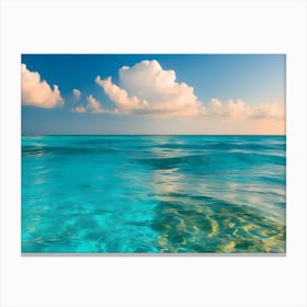 Blue Sea And Clouds Canvas Print