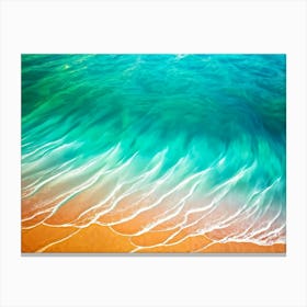 Abstract Background Featuring A Wave Cresting With Vibrant Tropical Ocean Hues Merge Of Turquoise A (5) Canvas Print