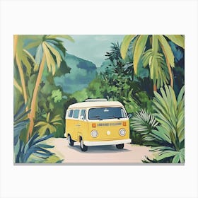 Vw Bus In The Jungle Canvas Print