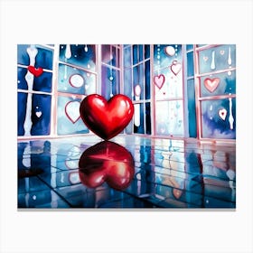 Valentine heart in a room with mirrors Canvas Print