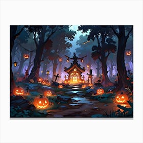 Halloween In The Woods Canvas Print