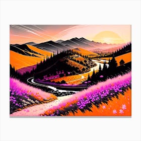 Sunset In The Mountains 1 Canvas Print