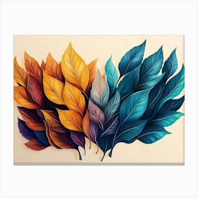 Beautiful Illustration Of Colorful Leaves 7 Canvas Print