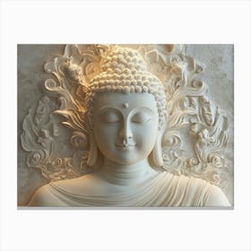 3d Serene Buddha Statue 1 Canvas Print