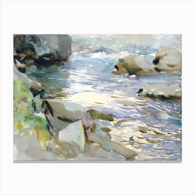 Stream And Rocks, John Singer Sargent Canvas Print