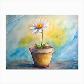 Daisy In A Pot Canvas Print