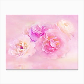 Pink Roses In The Clouds Canvas Print