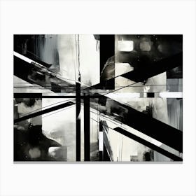 Intersection Abstract Black And White 4 Canvas Print