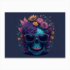 Floral Skull (15) Canvas Print