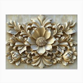 3d Stone Carving Of An Intricate Floral Pattern Canvas Print