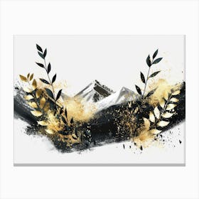 Gold And Black Abstract Painting 83 Canvas Print