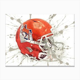 Boise State Broncos Throwback NCAA Helmet Poster Canvas Print
