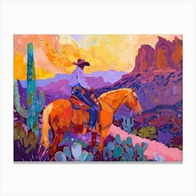 Cowboy Painting Sonoran Desert Arizona 1 Canvas Print