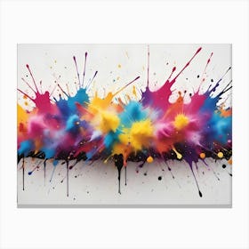 Abstract Image Of Colorful Paint Splatters, Creating A Vibrant And Dynamic Explosion Of Color Canvas Print