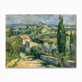 Azure Horizon Painting Inspired By Paul Cezanne Canvas Print