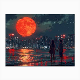 Red Moon In The Sky Canvas Print