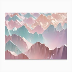 Abstract Image Of Colorful Mountains In Shades Of Pink, Blue, And White Canvas Print