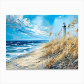 Lighthouse On The Beach 3 Canvas Print