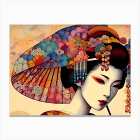 Japan Traditional Geisha Illustration By Ad 118 Canvas Print