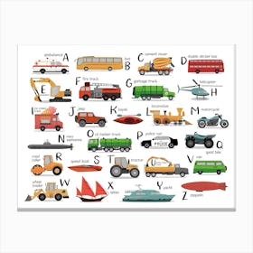 Transportation Alphabet Canvas Print
