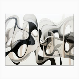 Abstract Black And White Painting 4 Canvas Print