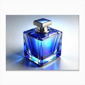 Blue Glass Perfume Bottle Canvas Print