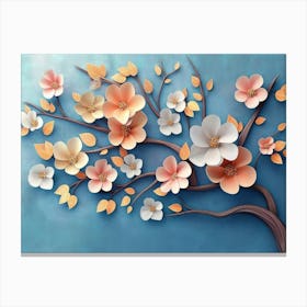 Paper Flower Tree Canvas Print