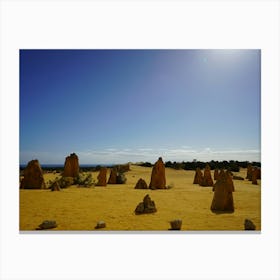 Exploring The Majestic Pinnacles Rocks: A Natural Wonder In Nambung National Park Canvas Print