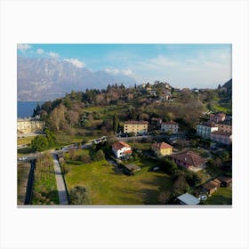 Foto aerea Lago Di Como, Italy, Bellagio, Lombardia, Italy Wall Art. Canvas Print