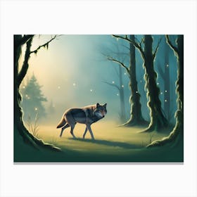 Wolf In The Forest 3 Canvas Print