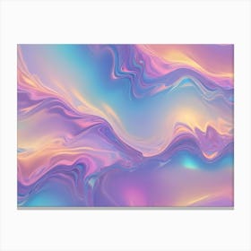 Abstract Background Of Flowing, Liquid Like Waves In Shades Of Purple, Blue, And Yellow, Creating A Vibrant And Dynamic Pattern Canvas Print