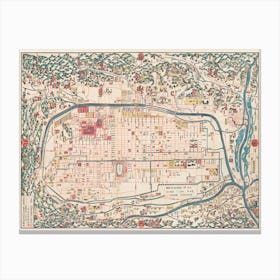 Map Of Kyoto (1863) Canvas Print