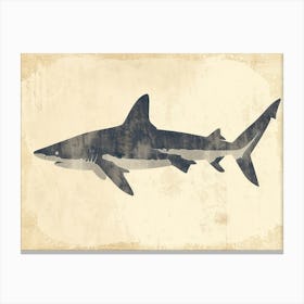Grey Shark Silhouette 5 Canvas Print