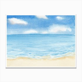 Watercolor Of A Beach 2 Canvas Print