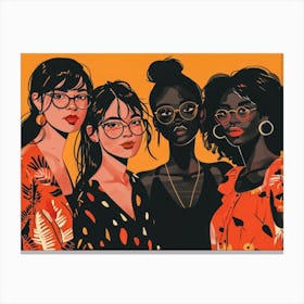 Women In Glasses 2 Canvas Print