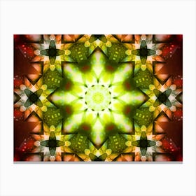 Abstraction Mystical Green Flower Canvas Print