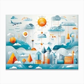 An Array Of Geometric Styles Forming An Abstract Interface Encapsulating The Elements Of Weather T (6) Canvas Print