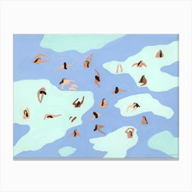 Swimming Girls Canvas Print