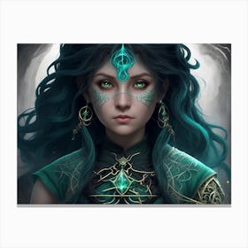Girl With Green Eyes Canvas Print