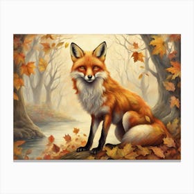 Autumn Mystical Fox 15 Canvas Print