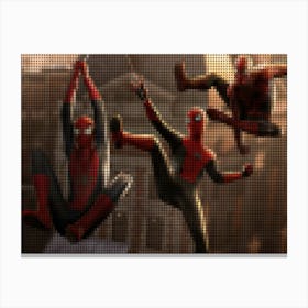 Spider Man No Way Home In A Pixel Dots Art Style Canvas Print