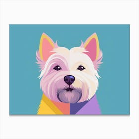 West Highland Terrier Portrait Illustration Canvas Print