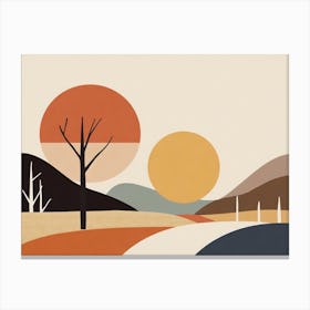 Countryside, Geometric Abstract Canvas Print