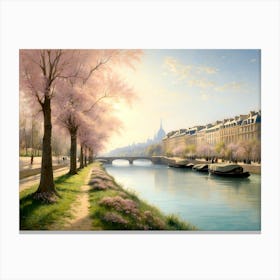 Spring Morning On The Seine 3 Canvas Print