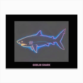 Neon Pink Goblin Shark Poster 3 Canvas Print