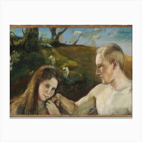 Adam And Eve, 1897, By Magnus Enckell Canvas Print