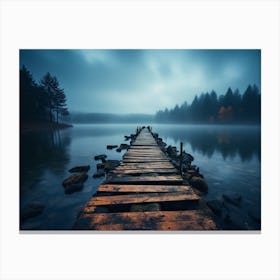 Pier In The Fog 1 Canvas Print