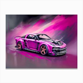 Pink Sports Car Canvas Print