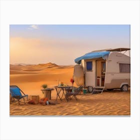 Rv In The Desert 1 Canvas Print