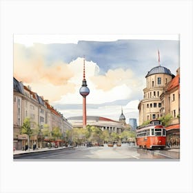 Berlin Watercolor Drawing 3 Canvas Print